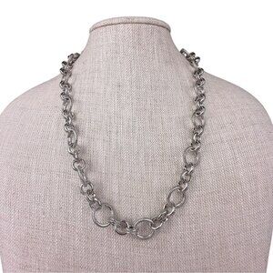 Judith Ripka Womens Silver Sterling Chain Link Necklace 22 Inch Artisan Design